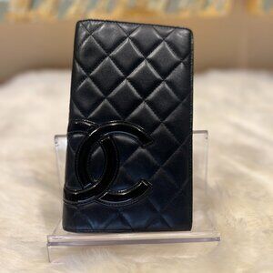 Chanel Calfskin Quilted Cambon Yen Wallet in Black